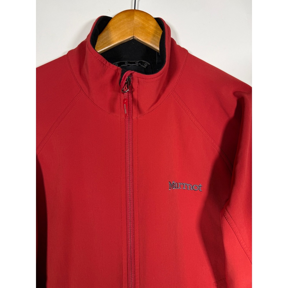 Marmot Mens Red Softshell Fleece Lined Full Zip Jacket Size Medium